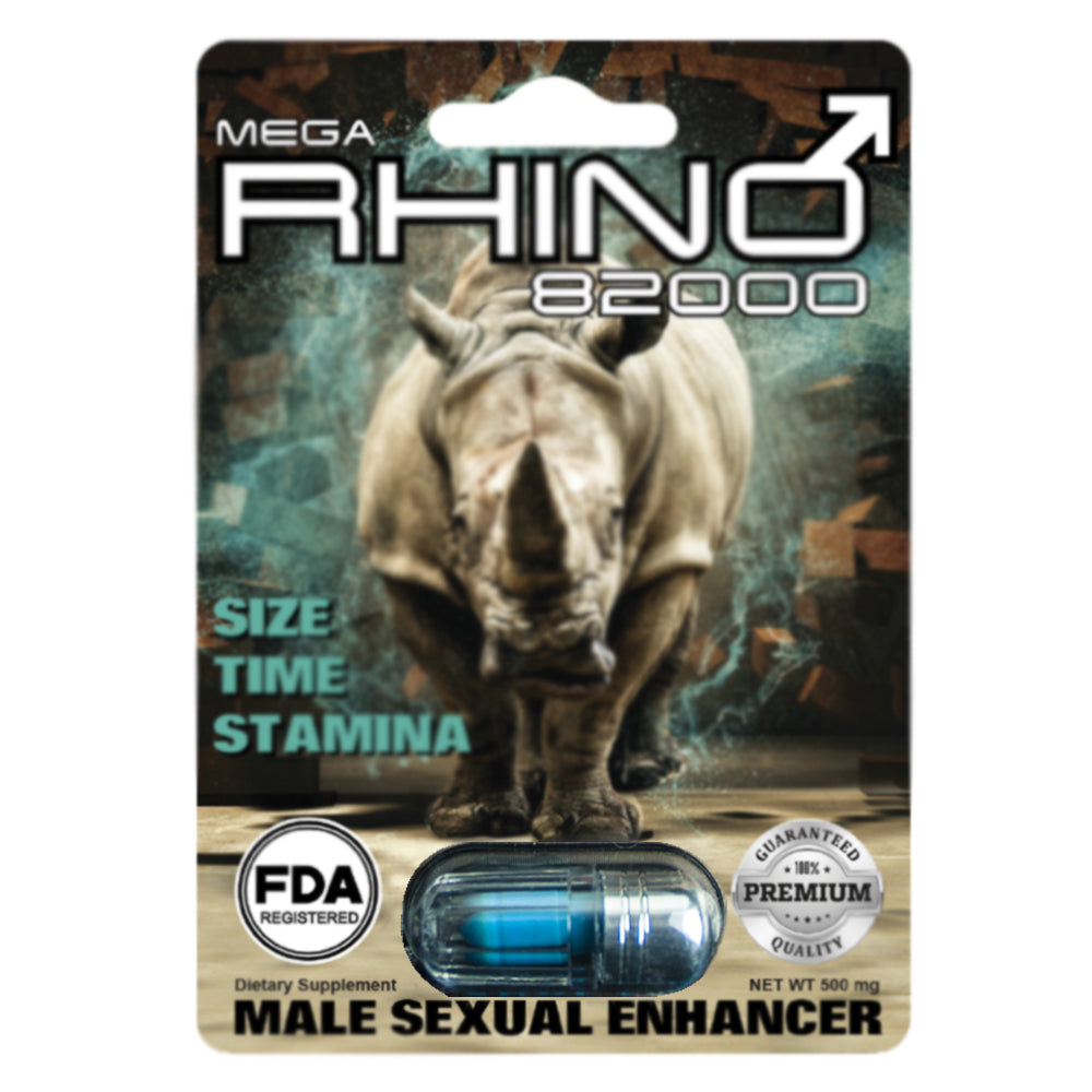 [RHI1002] Rhino Mega 82000 Male Sexual Enhancer 3D (1 Pill)