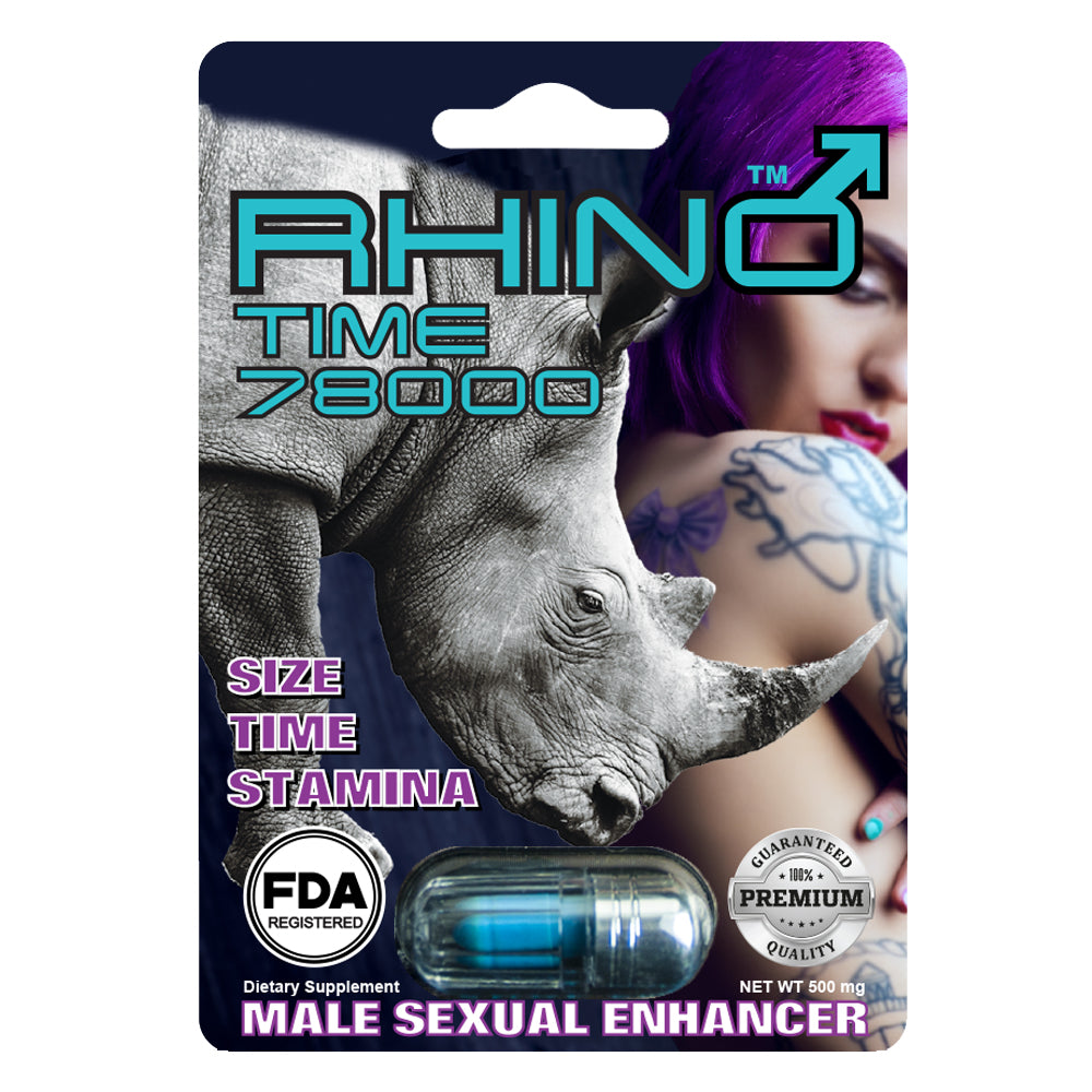 Rhino Time 78000 Male Sexual Enhancer 3D (1 Pill - 500mg)